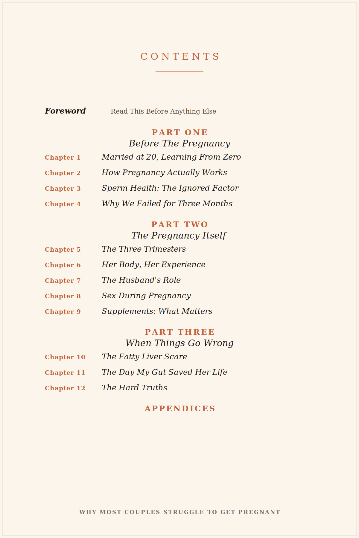 The full table of contents